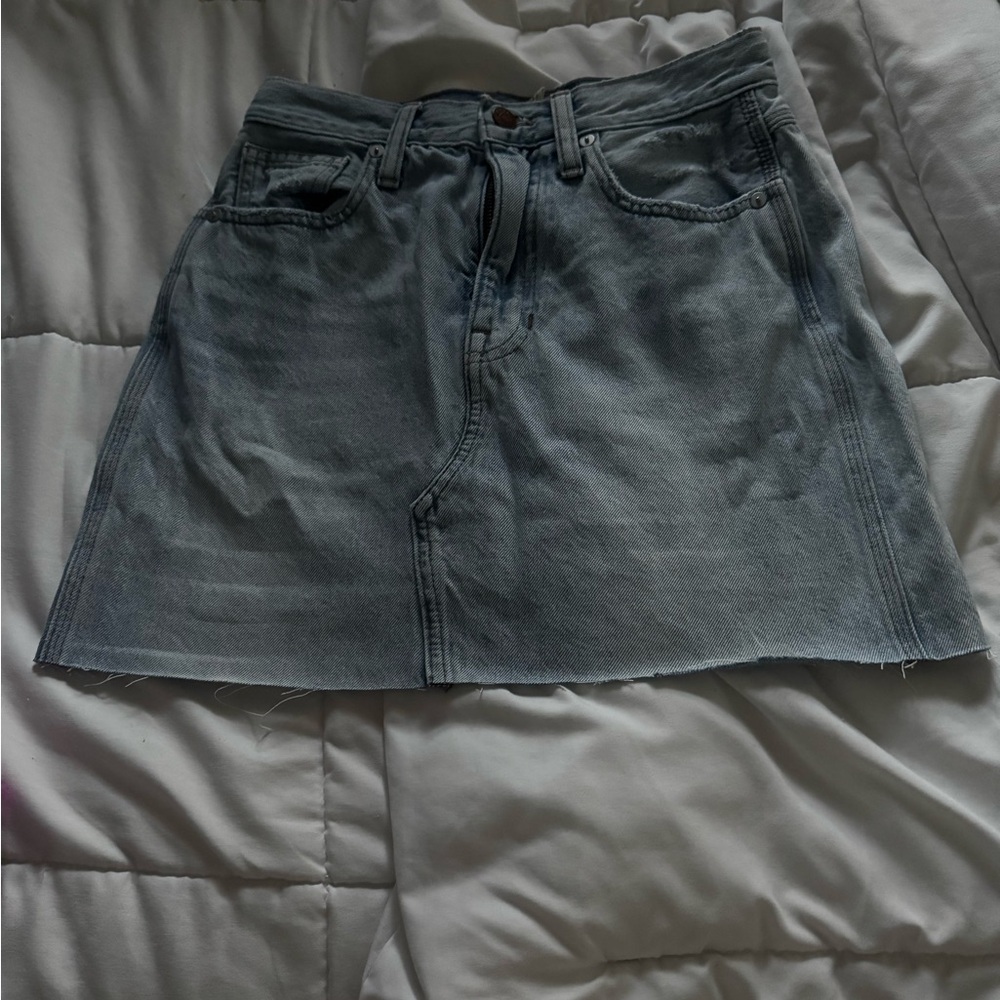 Madewell A-Line Denim Skirt in Washed Blue